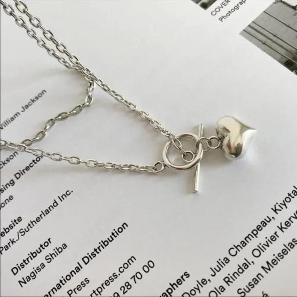 18” HEART 925 STERLING SILVER LINK CHAIN NECKLACE, NICE NECKLACE, CUTE NECKLACE - Picture 6 of 6